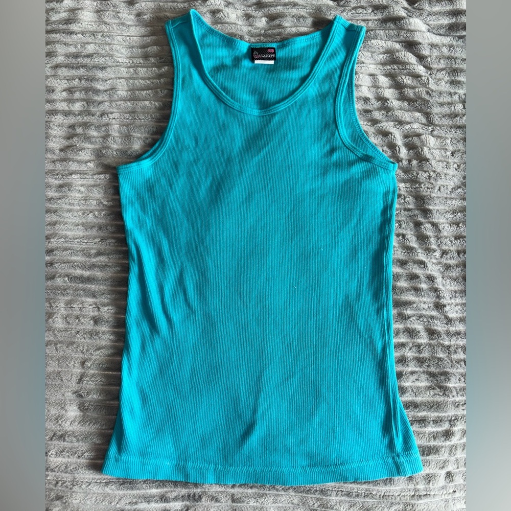 Volcom y2k Teal Ribbed Tank Top
